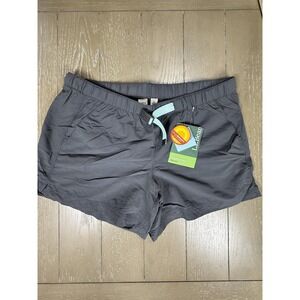 LL Bean Supplex Belted Shorts Womens Large Gray SunSmart UPF 50+ Outdoor Hiking